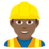 👷🏾‍♂️ man construction worker: medium-dark skin tone display on JoyPixels